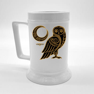 Celtic Knot Moon Owl Beer Stein