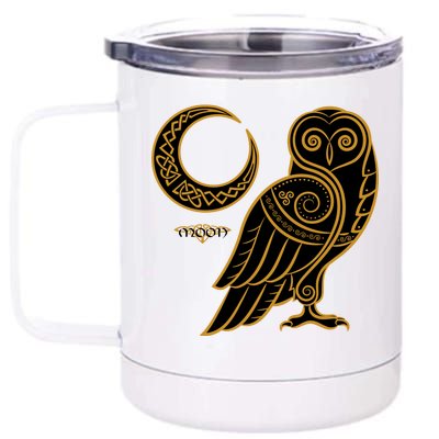 Celtic Knot Moon Owl 12 oz Stainless Steel Tumbler Cup