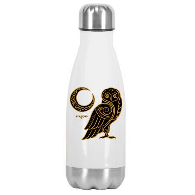 Celtic Knot Moon Owl Stainless Steel Insulated Water Bottle