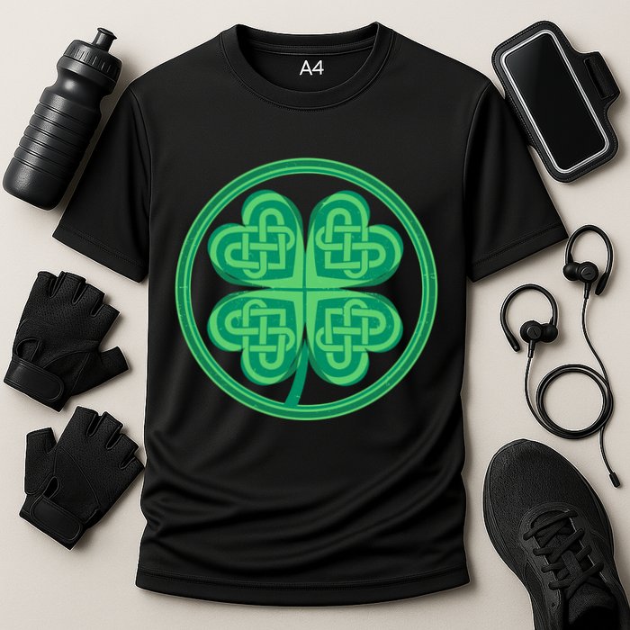Celtic Pattern Shamrock Clover St Patrick's Day Performance Shirt