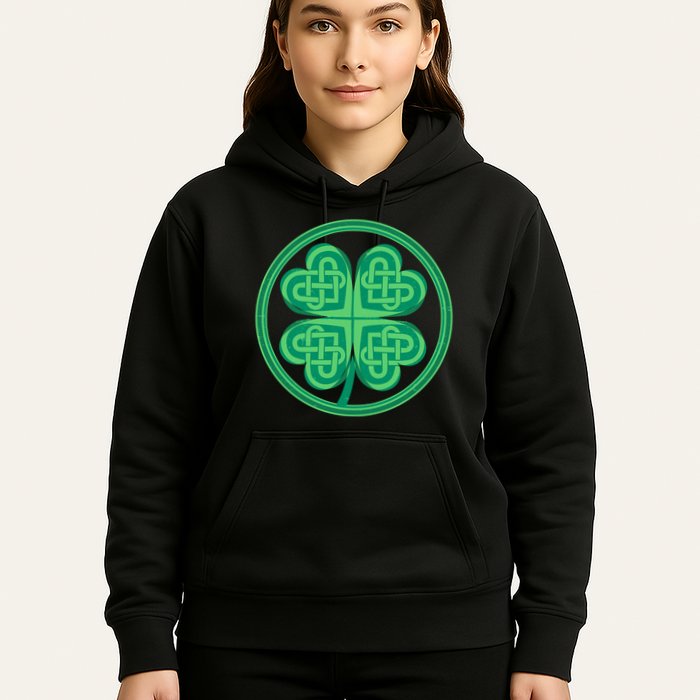 Celtic Pattern Shamrock Clover St Patrick's Day Hoodie