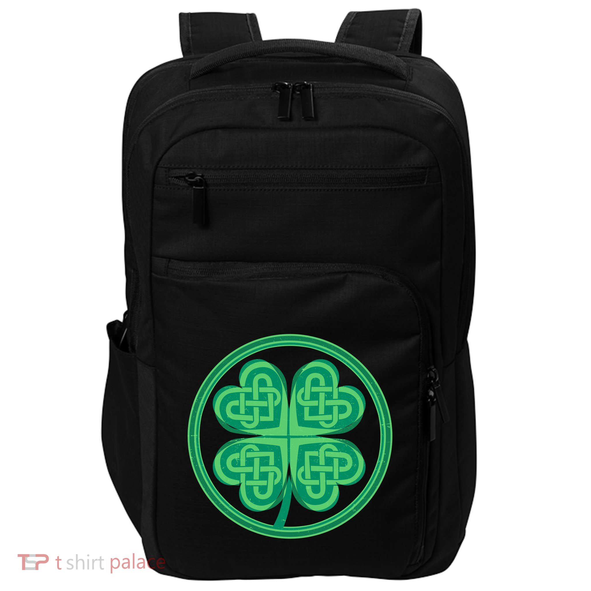 Celtic Pattern Shamrock Clover St Patrick's Day Impact Tech Backpack