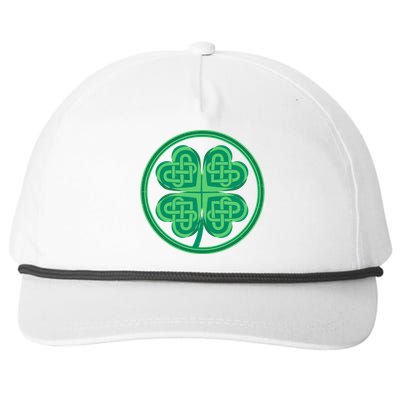 Celtic Pattern Shamrock Clover St Patrick's Day Snapback Five-Panel Rope Hat