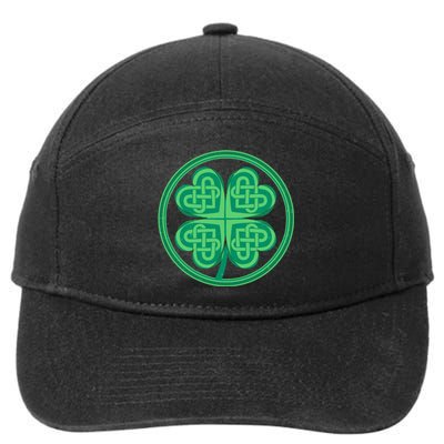 Celtic Pattern Shamrock Clover St Patrick's Day 7-Panel Snapback Hat