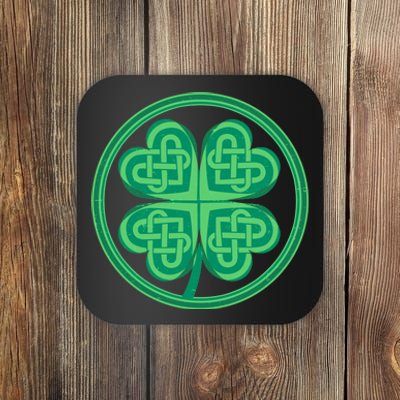 Celtic Pattern Shamrock Clover St Patrick's Day Coaster