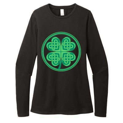 Celtic Pattern Shamrock Clover St Patrick's Day Womens CVC Long Sleeve Shirt