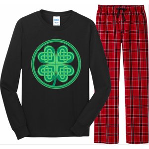 Celtic Pattern Shamrock Clover St Patrick's Day Long Sleeve Pajama Set