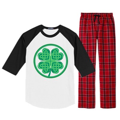 Celtic Pattern Shamrock Clover St Patrick's Day Raglan Sleeve Pajama Set