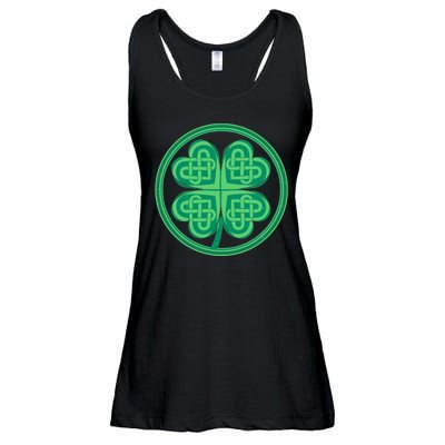 Celtic Pattern Shamrock Clover St Patrick's Day Ladies Essential Flowy Tank