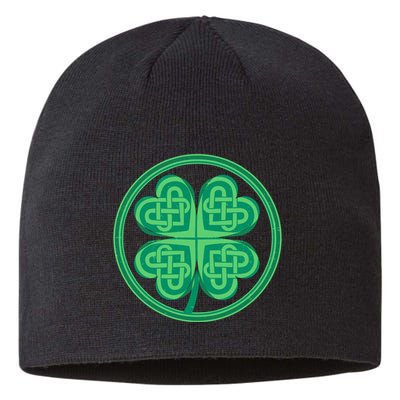 Celtic Pattern Shamrock Clover St Patrick's Day Sustainable Beanie