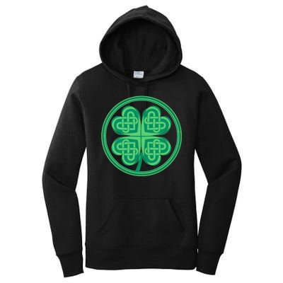 Celtic Pattern Shamrock Clover St Patrick's Day Women's Pullover Hoodie