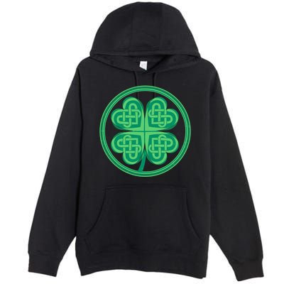 Celtic Pattern Shamrock Clover St Patrick's Day Premium Pullover Hoodie