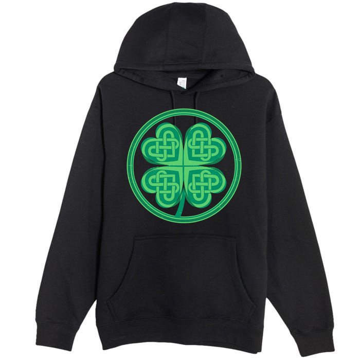 Celtic Pattern Shamrock Clover St Patrick's Day Premium Pullover Hoodie