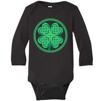 Celtic Pattern Shamrock Clover St Patrick's Day Baby Long Sleeve Bodysuit