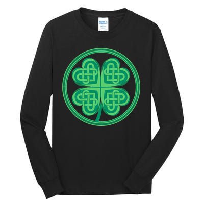 Celtic Pattern Shamrock Clover St Patrick's Day Tall Long Sleeve T-Shirt