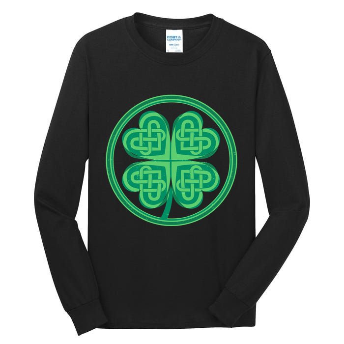 Celtic Pattern Shamrock Clover St Patrick's Day Tall Long Sleeve T-Shirt