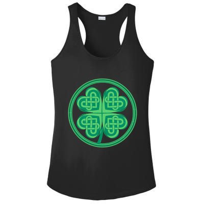 Celtic Pattern Shamrock Clover St Patrick's Day Ladies PosiCharge Competitor Racerback Tank