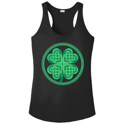 Celtic Pattern Shamrock Clover St Patrick's Day Ladies PosiCharge Competitor Racerback Tank