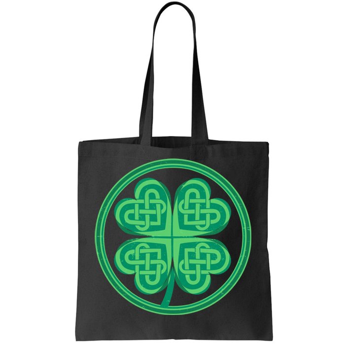 Celtic Pattern Shamrock Clover St Patrick's Day Tote Bag