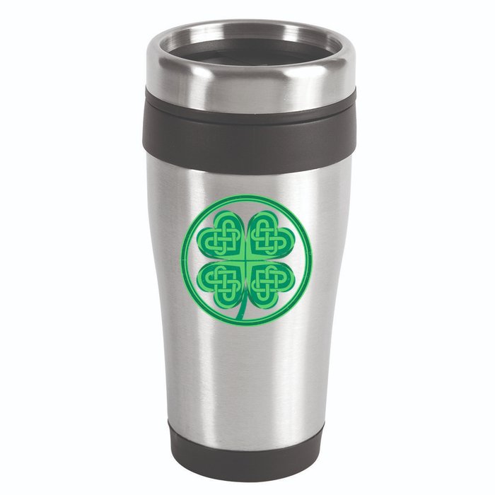 Celtic Pattern Shamrock Clover St Patrick's Day 16oz Travel Tumbler
