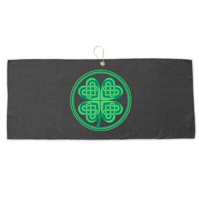 Celtic Pattern Shamrock Clover St Patrick's Day Large Microfiber Waffle Golf Towel