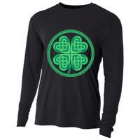 Celtic Pattern Shamrock Clover St Patrick's Day Cooling Performance Long Sleeve Crew