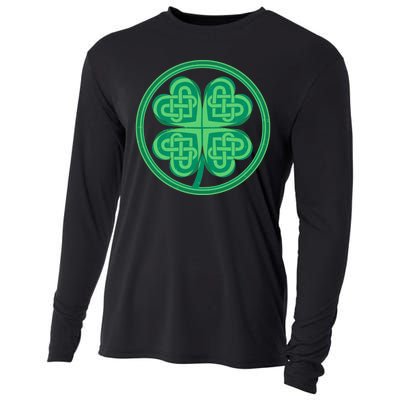 Celtic Pattern Shamrock Clover St Patrick's Day Cooling Performance Long Sleeve Crew