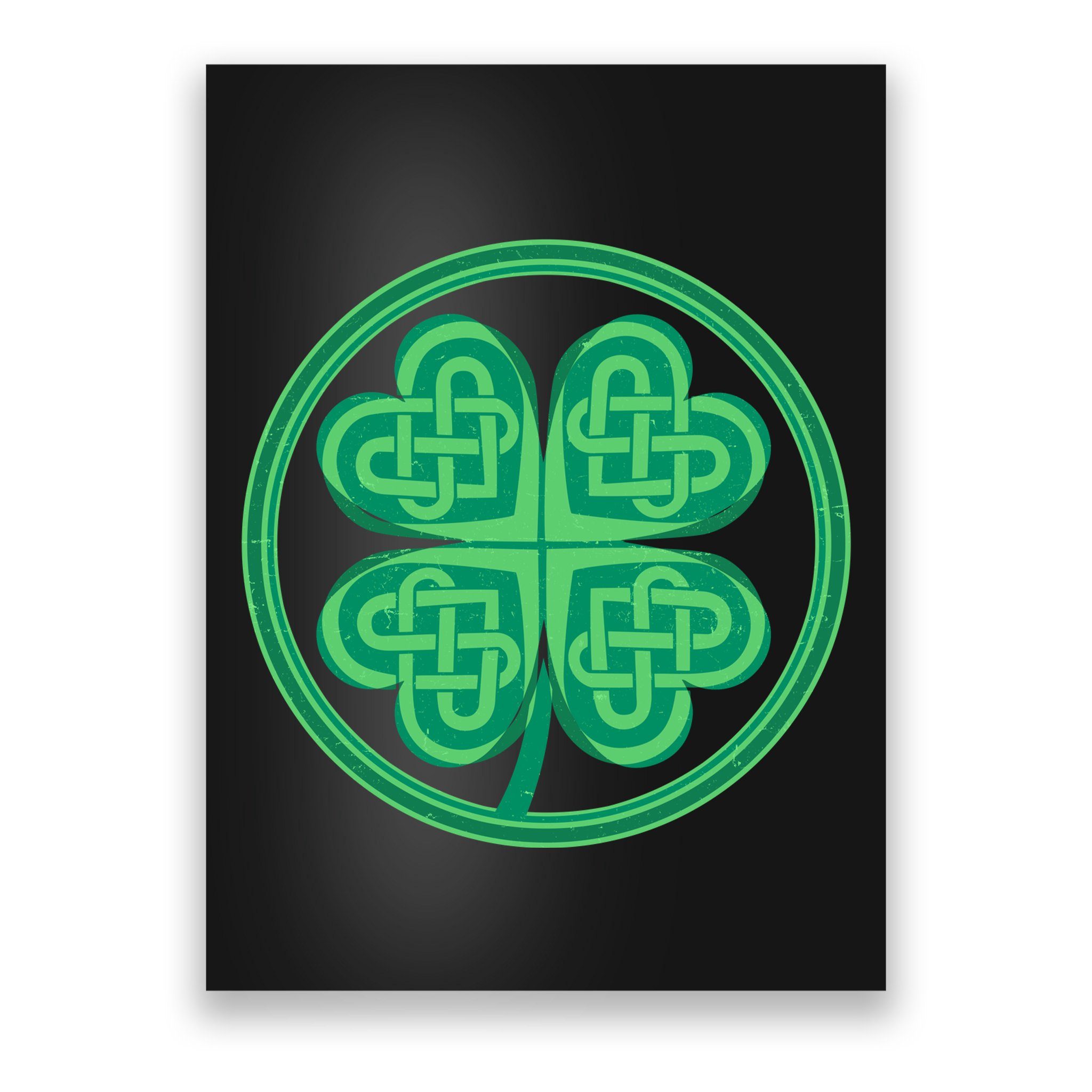 Celtic Pattern Shamrock Clover St Patrick's Day Poster