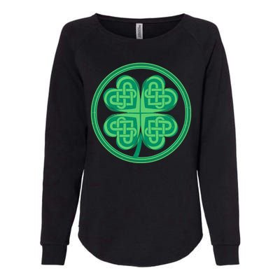 Celtic Pattern Shamrock Clover St Patrick's Day Womens California Wash Sweatshirt