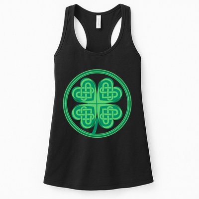 Celtic Pattern Shamrock Clover St Patrick's Day Womens Tank Top