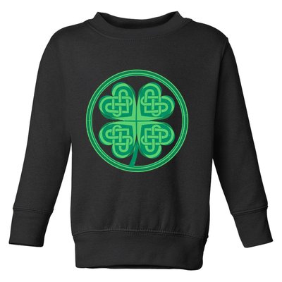 Celtic Pattern Shamrock Clover St Patrick's Day Toddler Sweatshirt