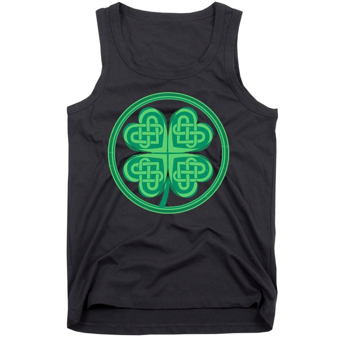 Celtic Pattern Shamrock Clover St Patrick's Day Tank Top