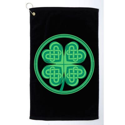Celtic Pattern Shamrock Clover St Patrick's Day Golf Towel