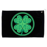 Celtic Pattern Shamrock Clover St Patrick's Day Grommeted Golf Towel