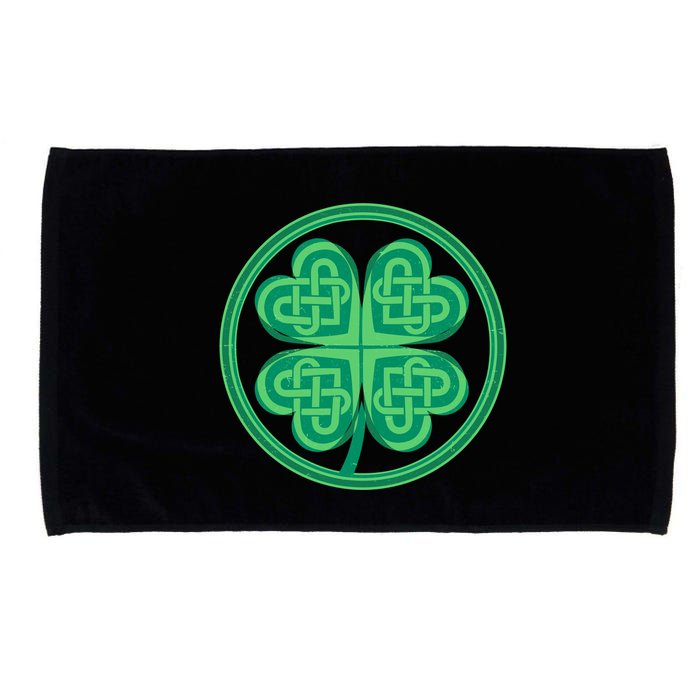 Celtic Pattern Shamrock Clover St Patrick's Day Microfiber Hand Towel