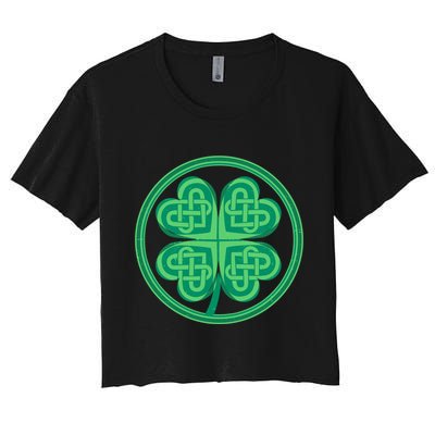 Celtic Pattern Shamrock Clover St Patrick's Day Crop Top