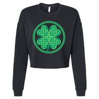 Celtic Pattern Shamrock Clover St Patrick's Day Cropped Pullover Crew