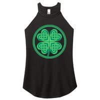 Celtic Pattern Shamrock Clover St Patrick's Day Women's Perfect Tri Rocker Tank