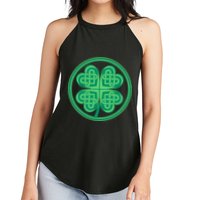 Celtic Pattern Shamrock Clover St Patrick's Day Women's Perfect Tri Rocker Tank