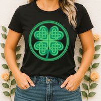 Celtic Pattern Shamrock Clover St Patrick's Day Womens T-Shirt