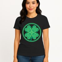 Celtic Pattern Shamrock Clover St Patrick's Day Womens T-Shirt