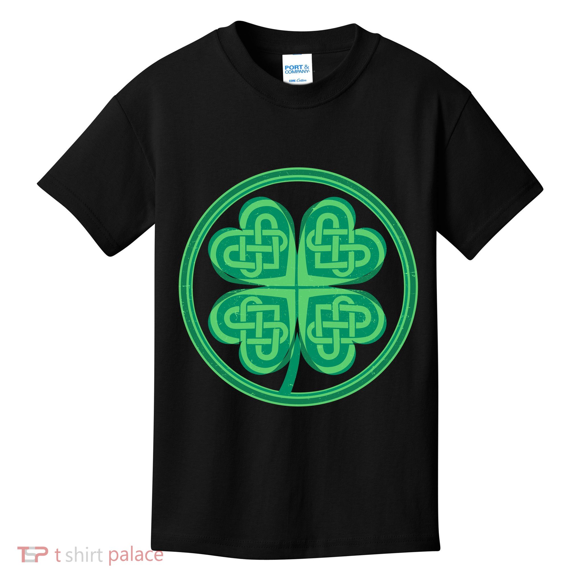 Celtic Pattern Shamrock Clover St Patrick's Day Kids T-Shirt