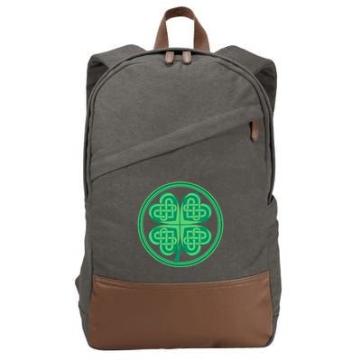 Celtic Pattern Shamrock Clover St Patrick's Day Cotton Canvas Backpack
