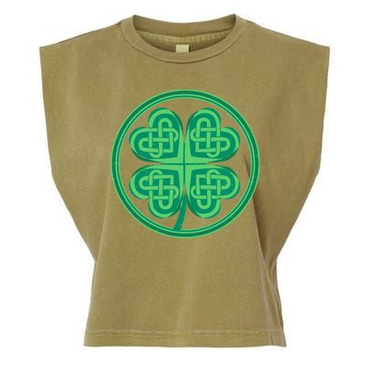 Celtic Pattern Shamrock Clover St Patrick's Day Garment-Dyed Women's Muscle Tee