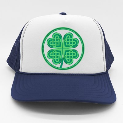 Celtic Pattern Shamrock Clover St Patrick's Day Trucker Hat