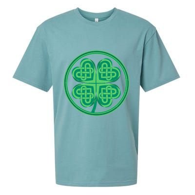 Celtic Pattern Shamrock Clover St Patrick's Day Sueded Cloud Jersey T-Shirt