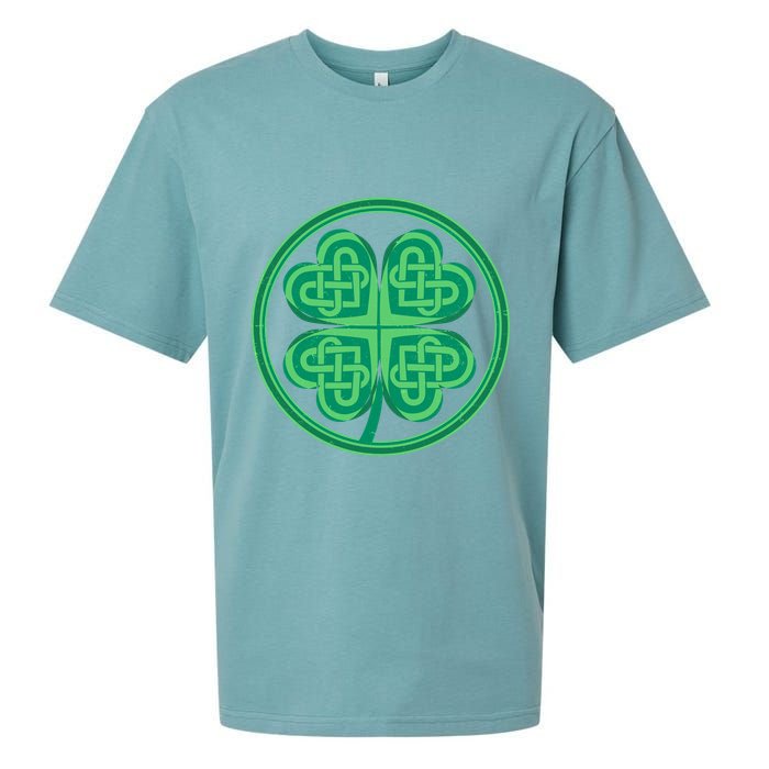 Celtic Pattern Shamrock Clover St Patrick's Day Sueded Cloud Jersey T-Shirt