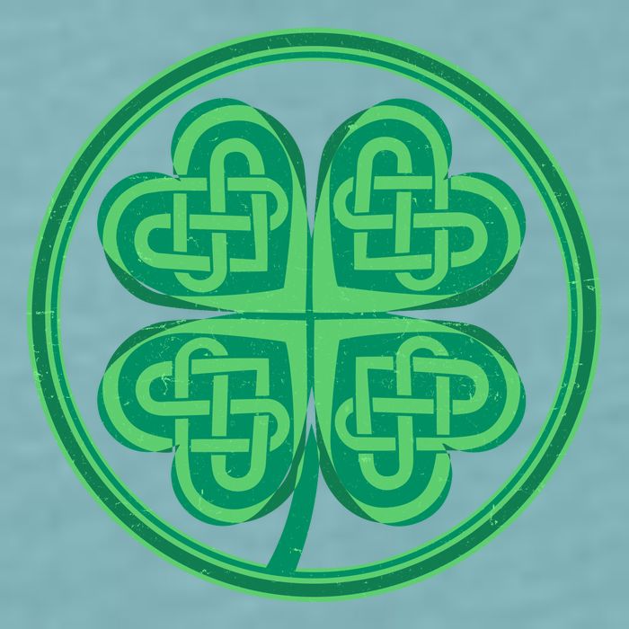 Celtic Pattern Shamrock Clover St Patrick's Day Sueded Cloud Jersey T-Shirt