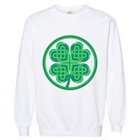Celtic Pattern Shamrock Clover St Patrick's Day Garment-Dyed Sweatshirt