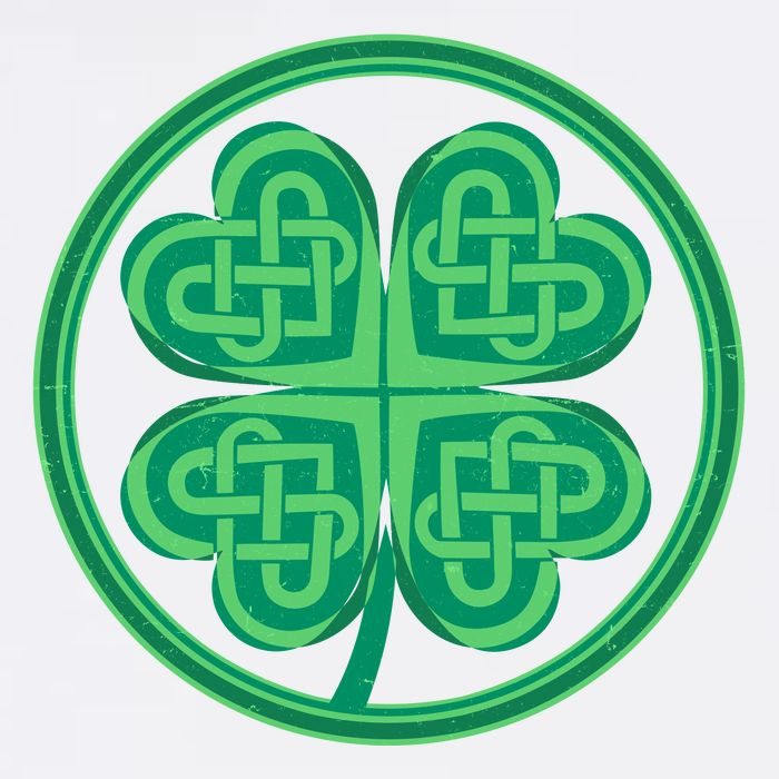 Celtic Pattern Shamrock Clover St Patrick's Day Garment-Dyed Sweatshirt
